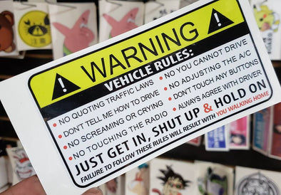 Warning Label Vehicle Rules