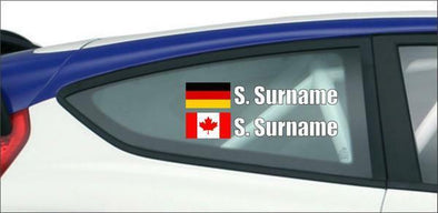Racing Name with your choice of country flags