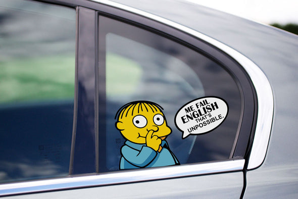 Ralph Wiggum "Me Fail English that's unpossible" Peeking