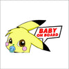 Baby On Board Pikachu Peeking