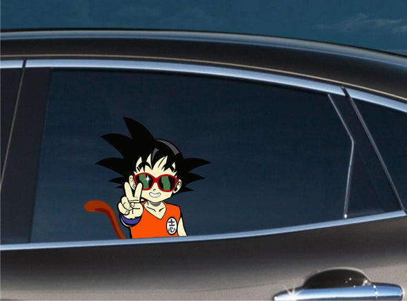 Kid Goku Peace Peeking
