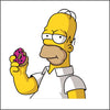 Homer and a Donut Peeking