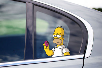 Homer and a Donut Peeking
