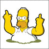 Homer Middle Finger Peeking