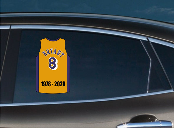 Kobe Bryant Jerysey #8 1978-2020 R.I.P Decal