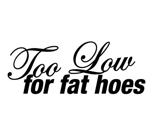Too Low for fat hoes